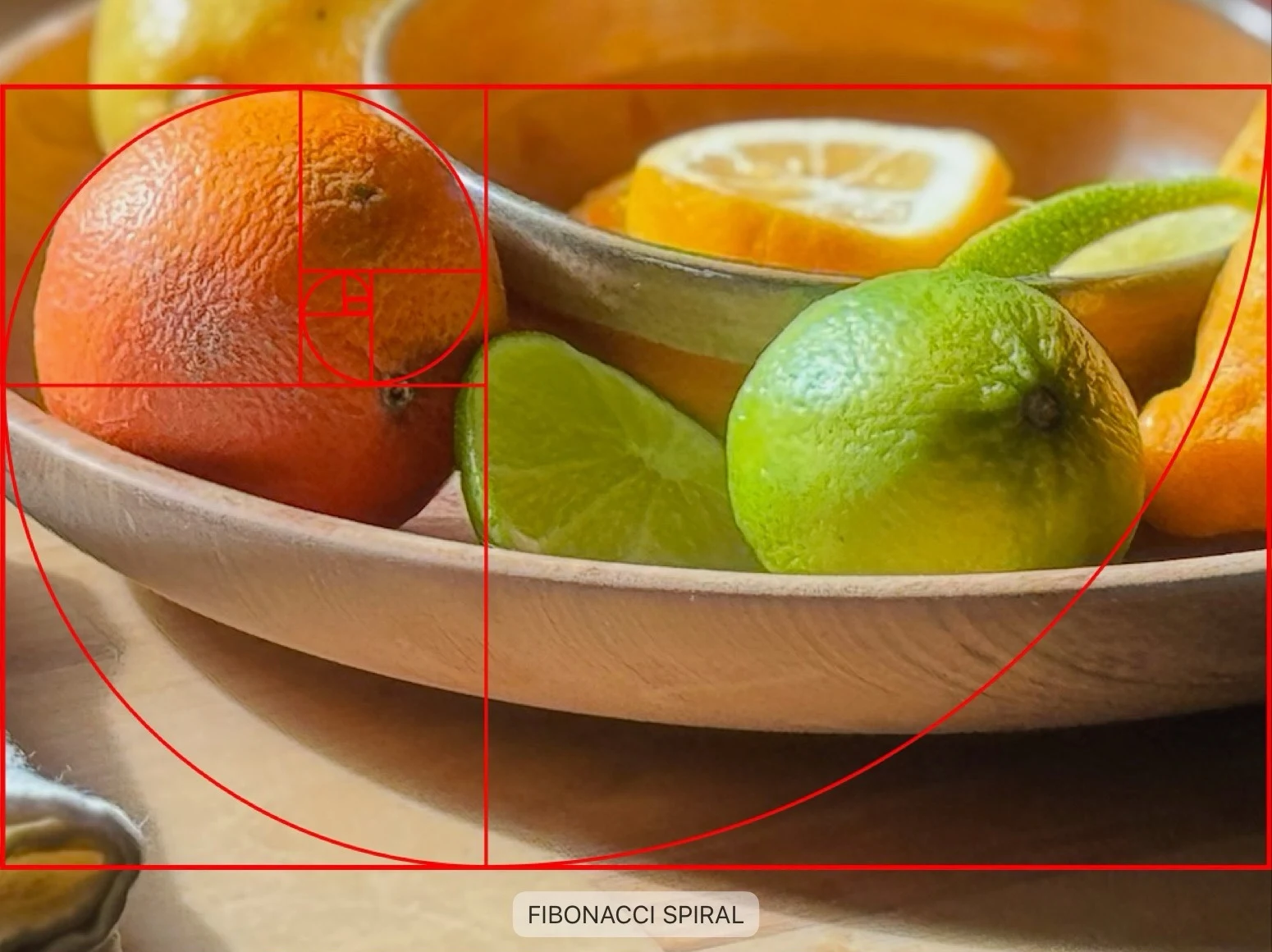 Fibonacci Spiral discovery 4 — contrast and boundaries with the lime