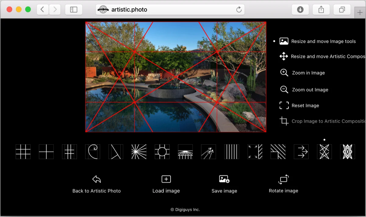 Wise Photos web app on the Artistic Composition website