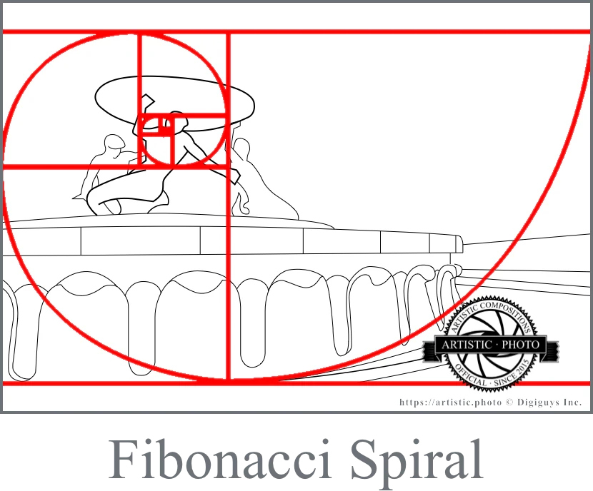 Fibonacci Spiral artistic composition