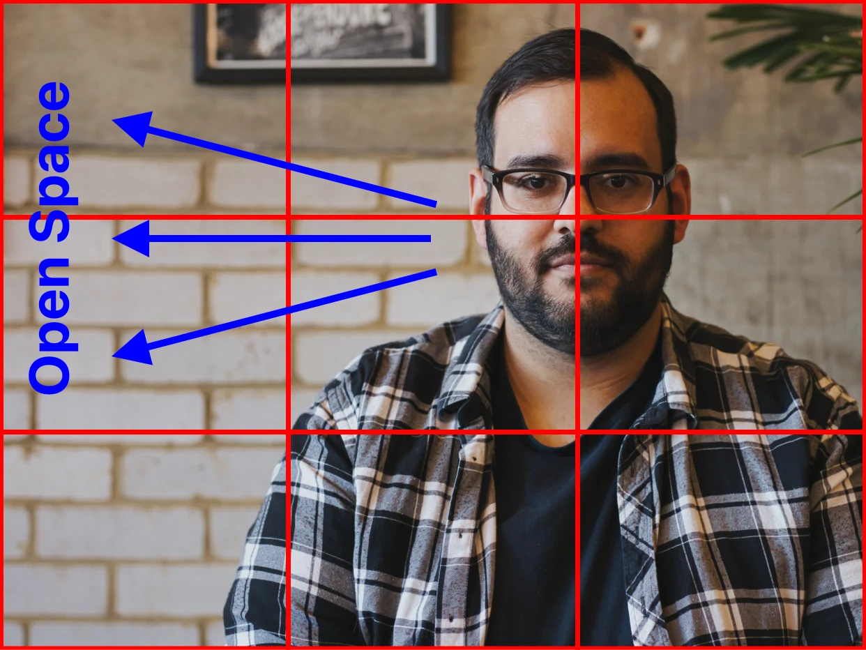 Open space in Rule of Thirds portrait composition