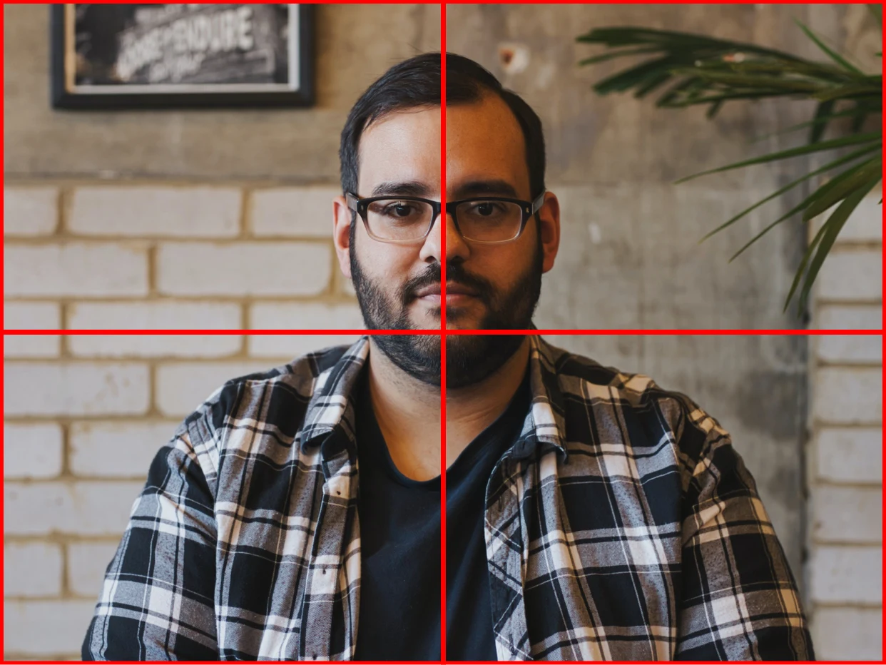 Portrait composition using Symmetry