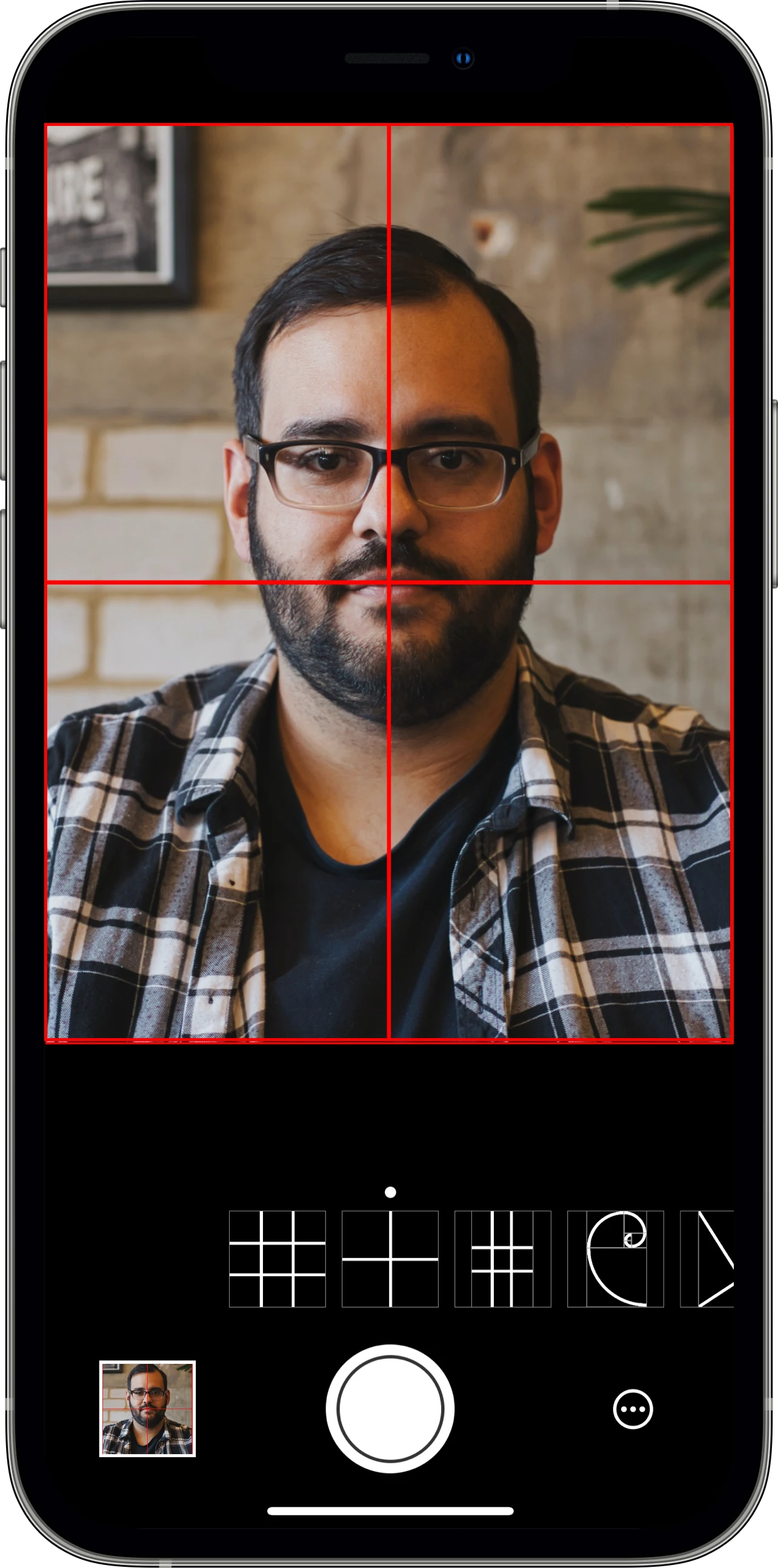 Portrait symmetry displayed on iPhone